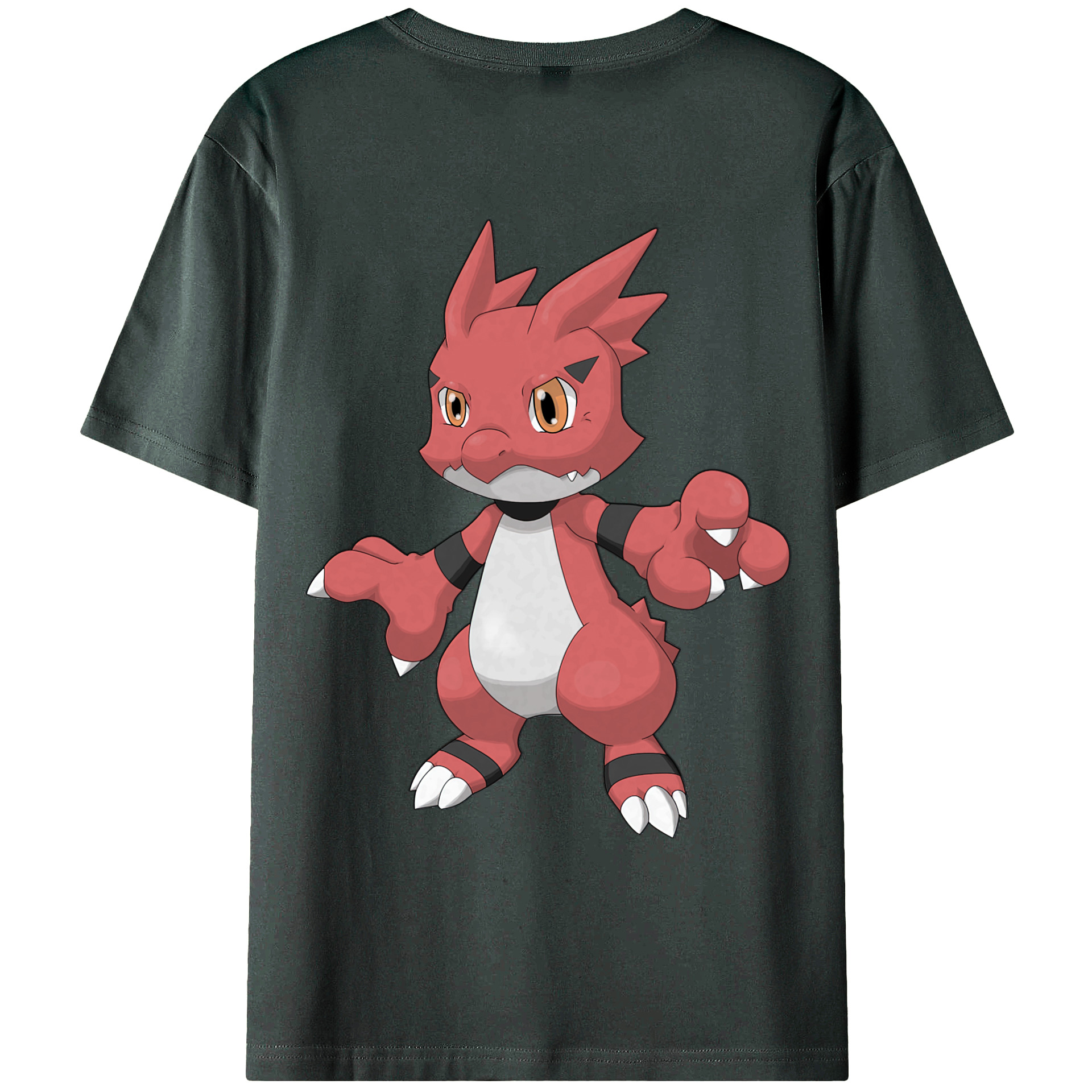 （画像用） Digimon デジタルモンスター/デジモン 綿100％ メンズ半袖Tシャツ（バックプリント） 通気性